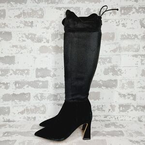 New Vince Camuto Taplana Black Faux Suede Over-The-Knee Boots E759
